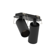 VK Lighting Coko - Aufbauspot mit Einbaurahmen - 12,5 x 4,5 x 7,3 cm - 100 x 35 mm Einbaugröße - 2 x 6W LED inkl. - schwarz