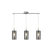 Searchlight Duo 2 - Pendelleuchte - 71 x 12 x 130 cm - geräuchertes und mattiertes Glas
