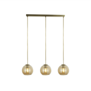 Searchlight Pendants - Hängeleuchte - 80 x 20 x 150 cm - Messing antik und Bernstein