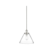 Searchlight Pyramid - Pendelleuchte - Ø 29 x 100 cm - transparent und satiniert silber