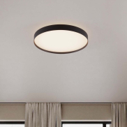 Nova Luce Roi - Deckenleuchte - Ø 50 x 8,5 cm - 48W dimmbar LED inkl. - Sand schwarz