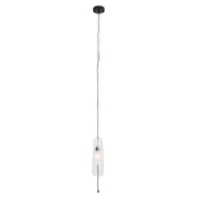 Maxlight Mauri - Hängeleuchte - Ø 12,5 x 180 cm - schwarz und transparentes Glas
