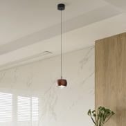 Nova Luce Conga - Hängelampe - Ø 9,6 x 140 cm - 13W LED inkl. - Kaffeebraun