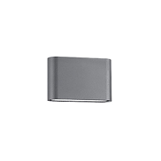 Nova Luce Soho - Außenwandleuchte - 18,5 x 3 x 10 cm - 2 x 5W LED inkl. - IP54 - dunkelgrau