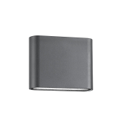 Nova Luce Soho - Außenwandleuchte - 12 x 3 x 9 cm - 2 x 3W LED inkl. - IP54 - dunkelgrau