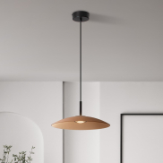 Nova Luce Polifemo - hängelampe - Ø 40 x 140 cm - 12W LED inkl. - Mokabraunes Glas und Sand schwarz