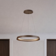 Nova Luce Ormi - Hängelampe - Ø 60 x 150 cm - 52W dimmbar LED inkl. - gebürstetes Kaffeebraun