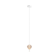 Maxlight Palloncini - Hängeleuchte - Ø 12 x 180 cm - 2 x 3W LED inkl. - weiß, chrom und bernsteinfarben