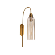 Maxlight Campanila - Wandanbauleuchte - 22 x 56 cm - Messing und Braunglas