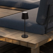 Nova Luce Seina - wiederaufladbare Tischleuchte - Ø 11,4 x 39,5 cm - 2W dimmbare LED inkl. - IP54 - Sand schwarz