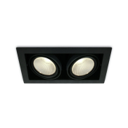 ONE Light COB Box Type Shop - Einbaustrahler - 350 x 185 mm, 320 x 160 mm Einbaumaß - 2 x 30W LED inkl. - schwarz - Lichtfarbe warmweiß