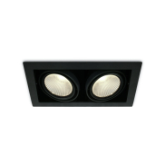 ONE Light COB Box Type Shop - Einbaustrahler - 350 x 185 mm, 320 x 160 mm Einbaumaß - 2 x 30W LED inkl. - schwarz - Lichtfarbe weiß