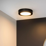 Lucide Brice-Led - Deckenleuchte - Ø 18 x 3,9 cm - 11W dimmbare LED inkl. - IP44 - schwarz