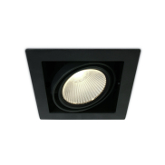 ONE Light COB Box Type Shop - Einbaustrahler - 185 x 185 mm, 160 x 160 mm Einbaumaß - 30W LED inkl. - schwarz - Lichtfarbe warmweiß