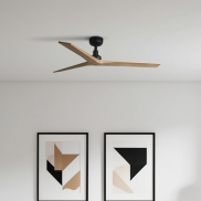 Faro Klim M - Deckenventilator - Ø 125 cm - matt schwarz und Kiefer