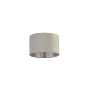 Searchlight Drum Shade – lampenschirm – Ø 28 x 18 cm – hellgrau und gebürstetes silber