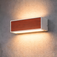 Nova Luce Brown - solarbetriebener Außenwandleuchte - 25,8 x 8,6 x 8,6 cm - 2W LED inkl. - IP65 - Sand Weiß und Holz