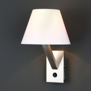 Maxlight Orlando - Wandleuchte - Ø 22 x 30 cm - weiß und gebürstetes Metall
