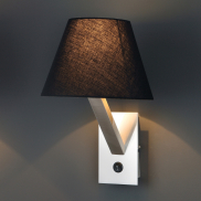 Maxlight Orlando - Wandleuchte - Ø 22 x 30 cm - schwarz und gebürstetes Metall