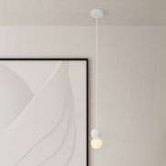 Nova Luce Zero - Hängelampe - Ø 8 x 115 cm - sand weiß