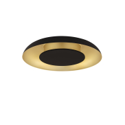 Nova Luce Epos - Deckenleuchte - Ø 40 x 6 cm - 24W dimmbar LED inkl. - Sand schwarz und gebürstetes gold