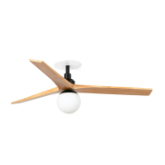 Faro Klim M - Deckenventilator mit Licht und Einbaufassung - Ø 125 cm - matt schwarz und Kiefer