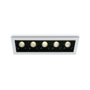 ONE Light Shop Square Boxen - Einbaustrahler - 146 x 45 mm, 137 x 36 mm Einbaumaß - 5 x 2W dimmbare LED inkl. - weiß