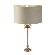 Searchlight Palm - Tischleuchte - Ø 38 x 65 cm - antik nickel und taupe