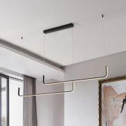 Nova Luce Strita - Hängelampe -  150 x 120 cm - 40W dimmbar LED inkl. - sand schwarz