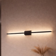 Nova Luce Azure - wandleuchte - 6,9 x 11,8 x 120,5 cm - 28,5W LED inkl. - sand­ schwarz