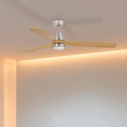 Faro Lantau L - Deckenventilator mit Licht - Ø 132 cm - Nickel matt und Kiefer