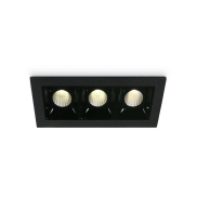 ONE Light Shop Square Boxes - Einbaustrahler - 106 x 45 mm, 97 x 36 mm Einbaumaß - 3 x 2W dimmbare LED inkl. - schwarz