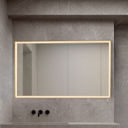 Nova Luce Ambor - Spiegel mit Beleuchtung - 70 x 120 x 5,5 cm - 49W LED inkl. - IP44 - Eloxiertes Gold