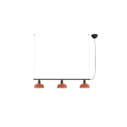 Faro Tatawin S - Pendelleuchte - 100 x 18,4 x 210 cm - schwarz satiniert und rötlich orange glänzend