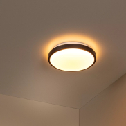 Lucide Dasher - Deckenleuchte - Ø 29,3 x 8,5 cm - 12W LED inkl. - IP44 - schwarz