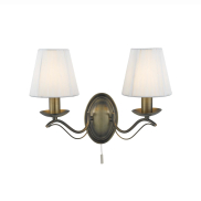 Searchlight Andretti - Wandleuchte mit Zugschalter - 37 x 26 cm - Messing antik