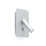 Faro Suau - Wandleuchte mit Schalter - 9,5 x 14 x 17 cm - 3W LED inkl. - silber