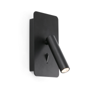 Faro Suau - Wandleuchte mit Schalter - 9,5 x 14 x 17 cm - 3W LED inkl. - mattschwarz