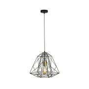 Searchlight Geometric Cage - Pendelleuchte - Ø 39 x 150 cm - schwarz