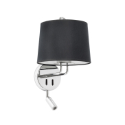 Faro Montreal - Wandleuchte mit Schalter - 21,5 x 19 x 39 cm - 3W LED inkl. - schwarz und chrom