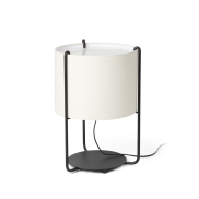 Faro Drum - Tischleuchte - Ø 30 x 43 cm - schwarz und beige