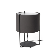 Faro Drum - Tischleuchte - Ø 30 x 43 cm - schwarz und grau