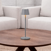 Nova Luce Seina - wiederaufladbare Tischleuchte - Ø 11,4 x 39,5 cm - 2W dimmbare LED inkl. - IP54 - basaltgrau