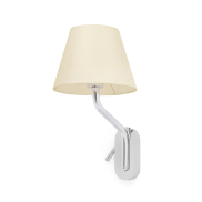 Faro Eterna Right - Wandleuchte - 21,5 x 20 x 16 cm - 1W LED inkl. - beige und chrom