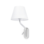Faro Eterna Right - Wandleuchte - 21,5 x 20 x 16 cm - 1W LED inkl. - weiß und chrom