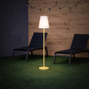 New Garden Lola slim 120 - wiederaufladbare Stehleuchte mit Solarpanel - RGB+W - Ø 26 x 119 cm - 4.6W dimmbare LED inkl. - IP65 - Messing