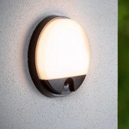 Lucide Hups IR - Außenwandleuchte mit Sensor - Ø 21 x 4,9 cm - 10W LED inkl. - IP54 - schwarz