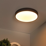 Lucide Unar - Deckenleuchte - Ø 39,50 x 5 cm - 24W dimmbare LED inkl - 3 Stufen Dimmer - schwarz