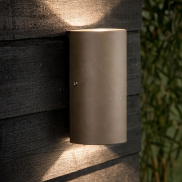 Nordlux Rold Round - Außenwandleuchte - 9 x 16 x 5,5 cm - 2 x 5W LED inkl. - IP54 - taupe
