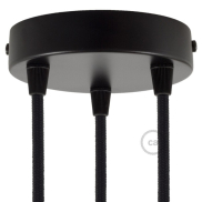 Creative Cables - schlankes Design 3-Loch zylindrische Metalldeckenkappe - Ø 120 mm - schwarz